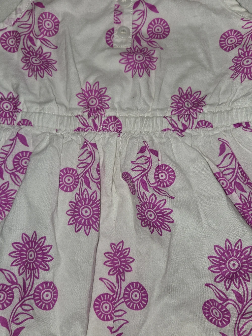 Carter's White Sundress with Pink Floral Print and Tie Straps SZ 18M